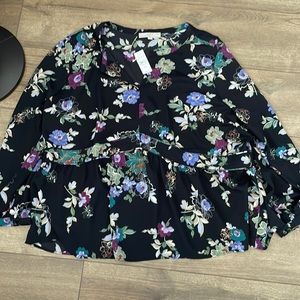 Loft Black Floral top. New bought but never used it